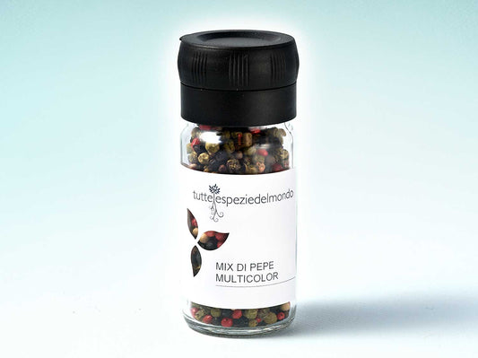 Mix de Pimentas Multicoloridas - Pote com Tampa Moedora 40g